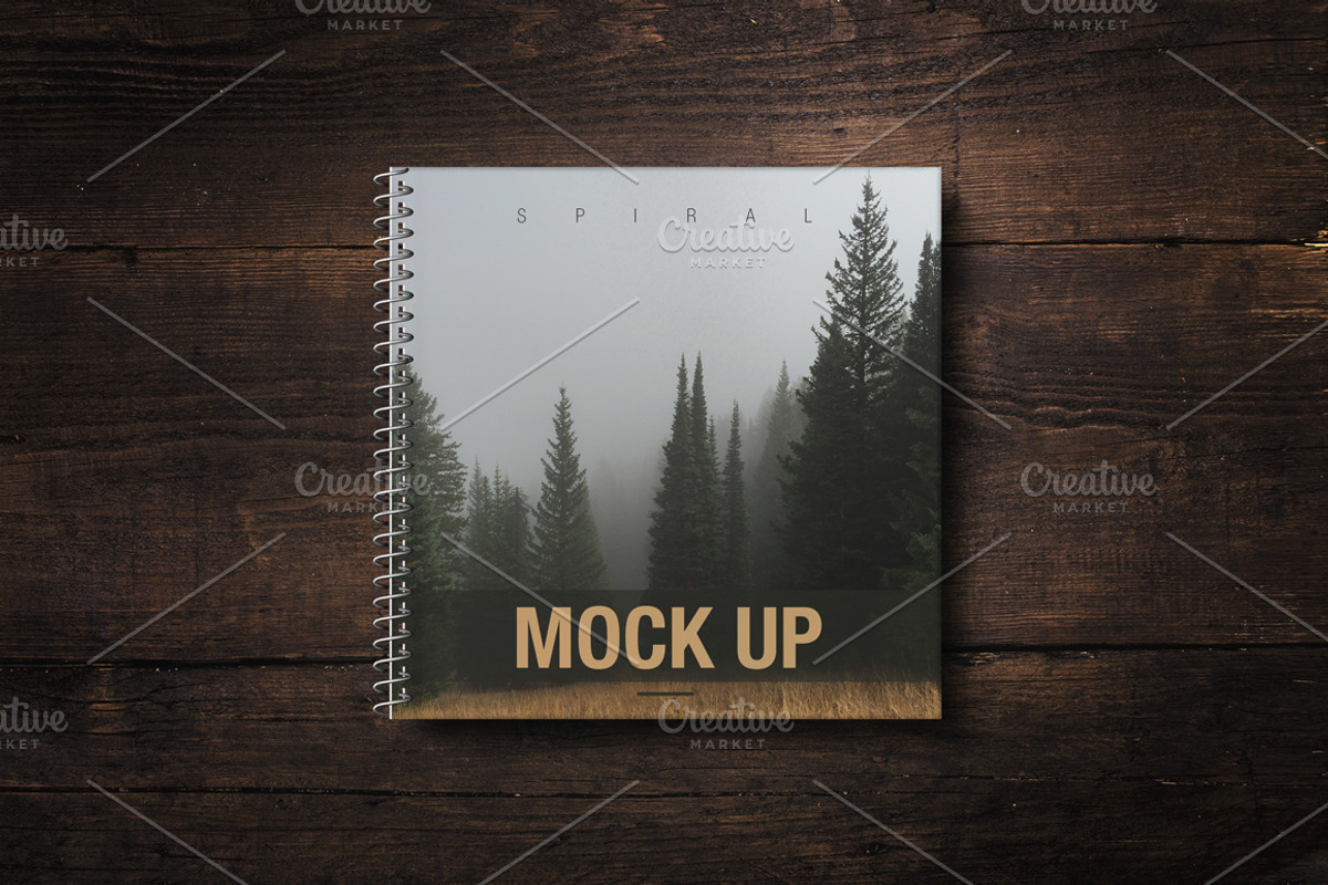 SALE - Spiral Book Cover Mockup, a Print Template by attraax (Photo 2 of 4)