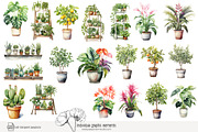 100 watercolor house plants clip art, a Seasonal Illustration by Poppy Lane Studio (Thumbnail 10 of 12)