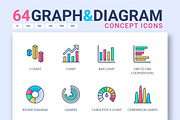 Graph and Diagram Concept Icons, an Outline Icon by vectorstank (Thumbnail 1 of 5)