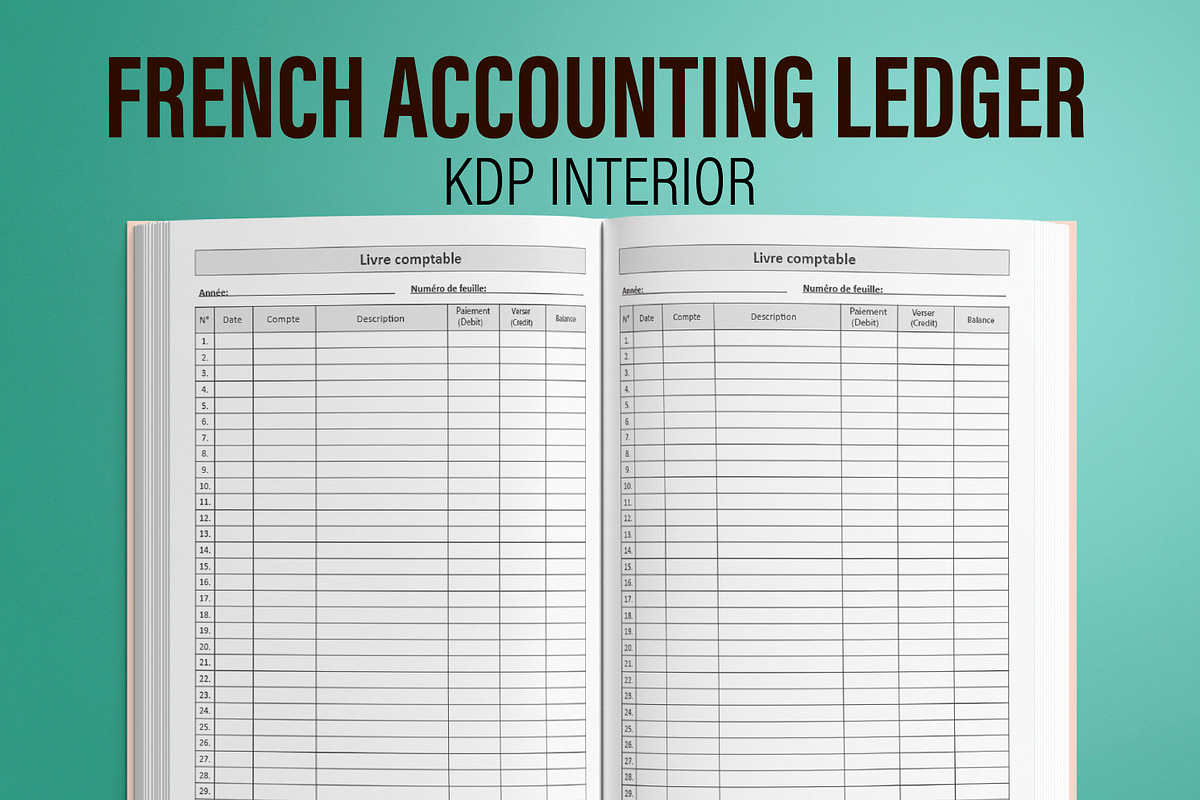 French Accounting Ledger Interior, a Templates & Theme by MatiArtShop (Photo 1 of 2)