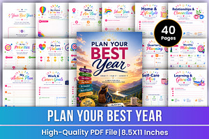 Plan Your Best Year | Goal Setting, a Stationery Template by Mustafiz