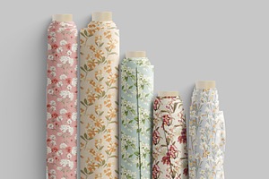 Fabric Rolls Mockup Fabric Mockup