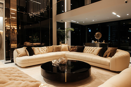 A luxurious modern Hollywood Glam interior design style living room featuring a, an Arts & Entertainment Photo by Textures & Backgrounds