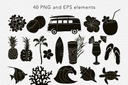 Aloha Hawaii vector illustrations, a Pattern Graphic by Mari_Caliart (Thumbnail 4 of 10)