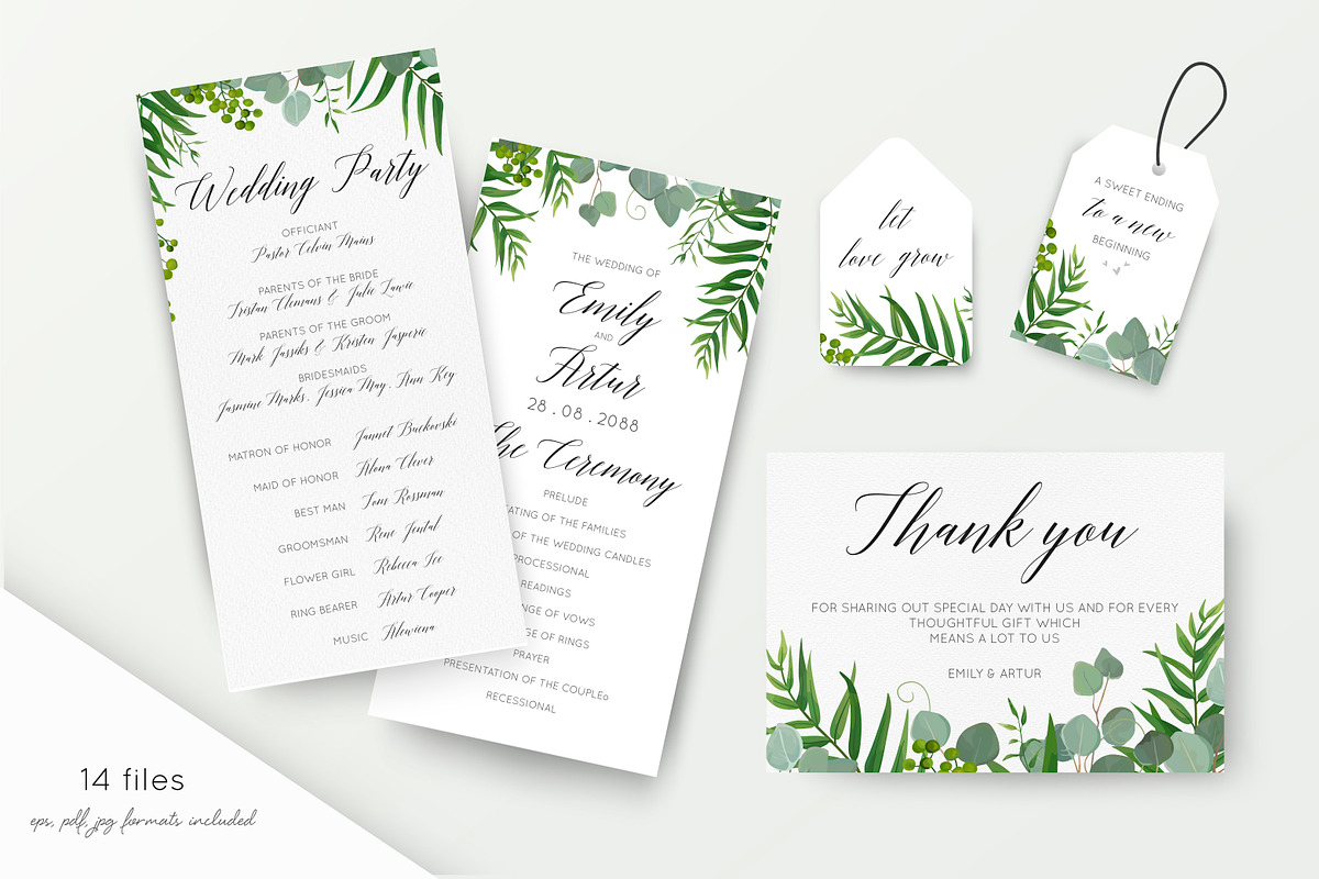 Wedding suite - Tropical green 1, an Invitation Template by Alewiena (Photo 4 of 5)