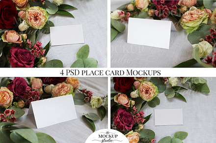 Floral Place Card Mockup Bundle