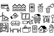 Eco Friendly Home Icons Set, an Illustration by designvectx (Thumbnail 2 of 3)
