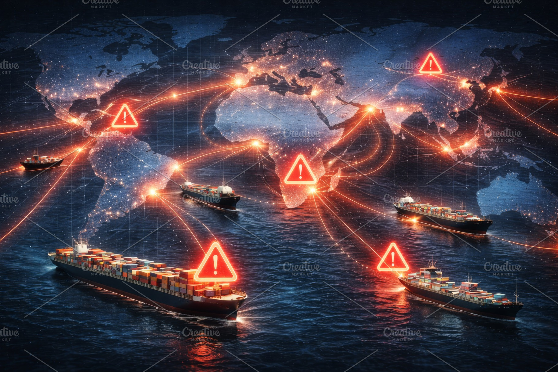 Oil crisis highlighted on global map, a Photo by Dvoevnore photos
