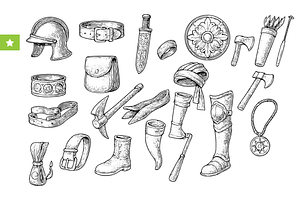 Ancient Warrior Gear Set, an Object Graphic by RT Studio