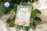 Safari Animal 1st Birthday Invite, a Templates & Theme by VeliusCreativeStudio (Thumbnail 1 of 3)