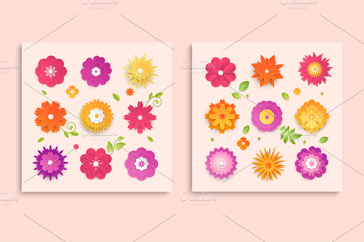 Paper Cut Flowers Card Kit, a Templates & Theme by Boyko Pictures (Photo 7 of 17)