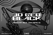 240 Black Abstract 3D Shapes, an Object Graphic by Cursedesign (Thumbnail 1 of 6)