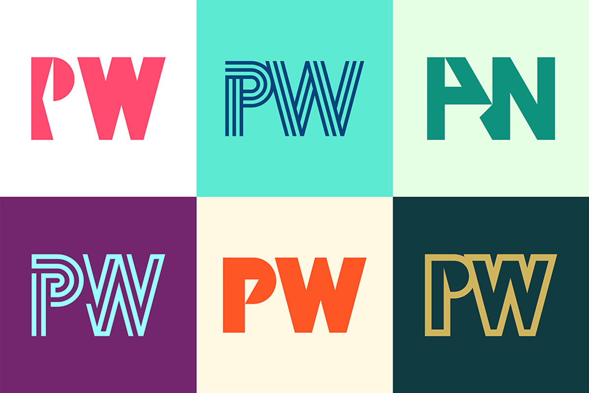 Set of letter PW logos, an Object Graphic by NataliiaVolyk