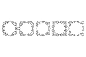 Set of line curl frames., a Decorative Illustration by incomible