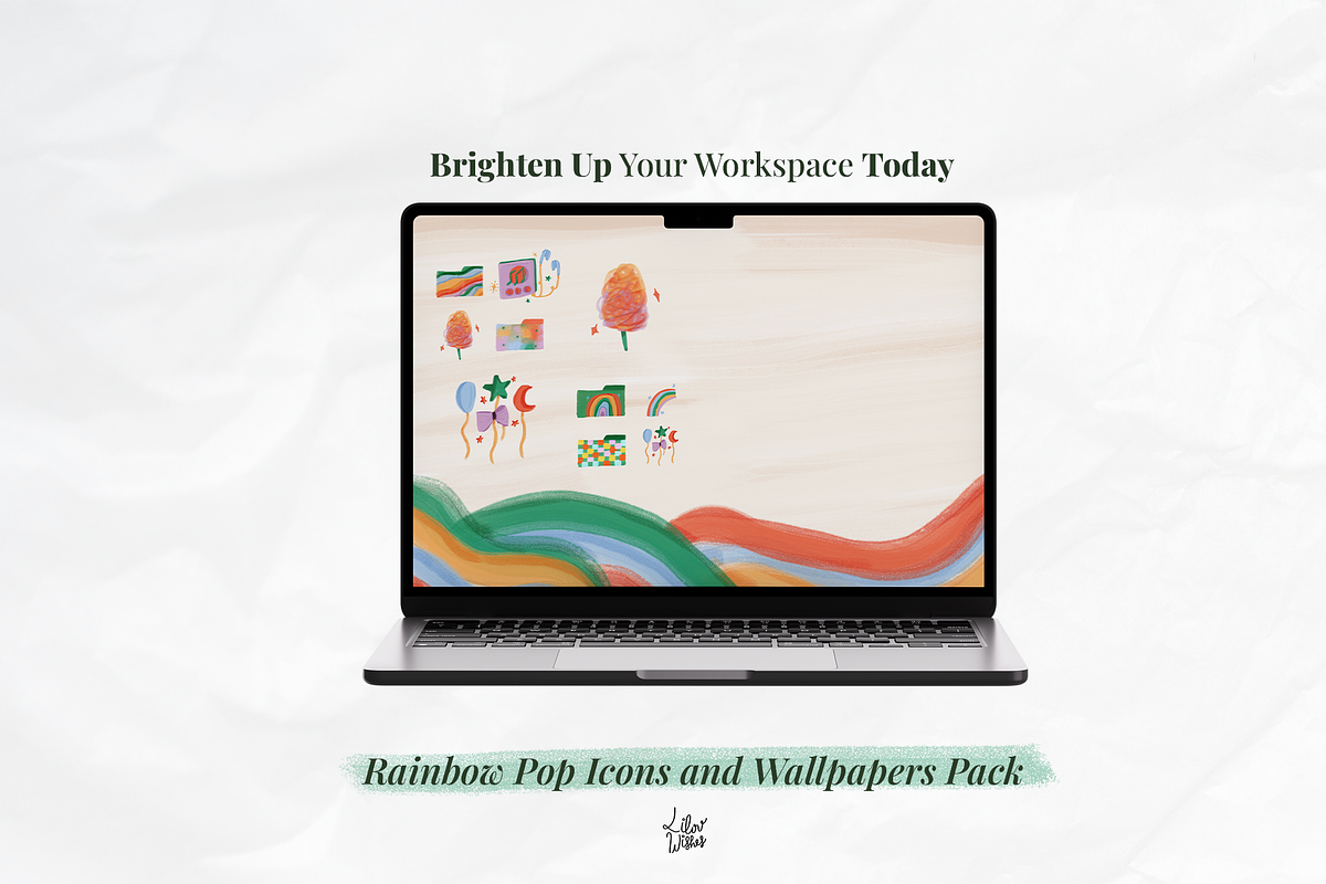 Rainbow Pop Desktop Folder Icons, an Object Graphic by lilovwishes (Photo 6 of 6)