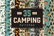 35 Retro Camping patterns, a Pattern Graphic by DGIM studio (Thumbnail 1 of 6)
