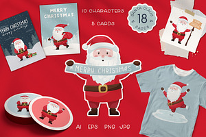 Christmas Santa. Characters & cards