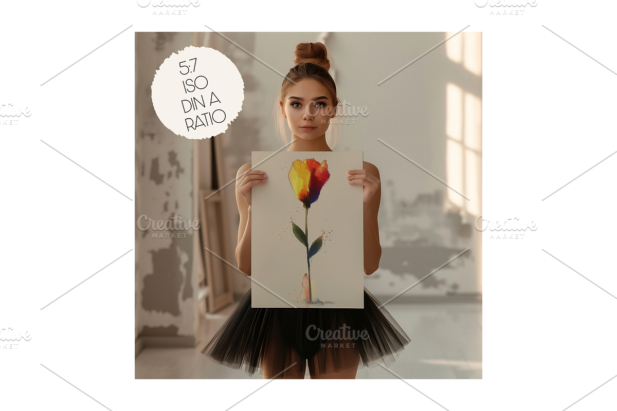 BALLERINA Holding Poster Mockup, a Household Mockup by MOAROShop (Photo 3 of 6)