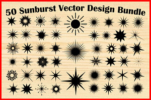 Sunburst Silhouette PNG Vector Set, an Object Illustration by Creativeshirt