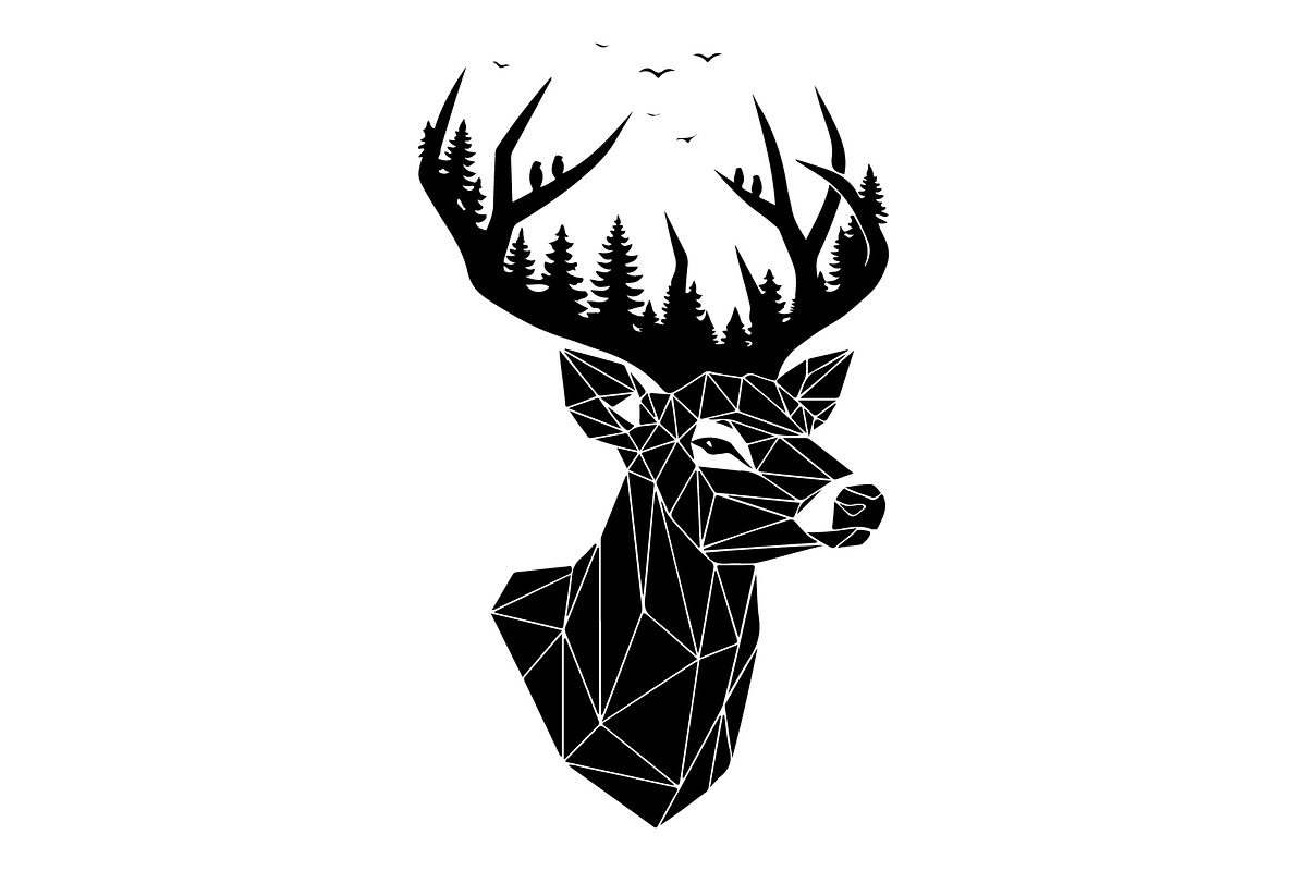 Deer Antler Silhouette Bundle, an Object Illustration by yasushie (Photo 26 of 31)