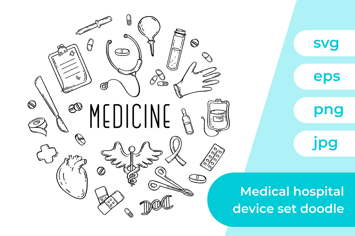 Medical hospital device set of drawi, a Decorative Illustration by Shmakova Art (Photo 1 of 3)