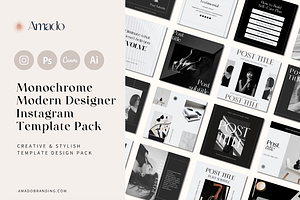 Monochrome Modern Social Templates