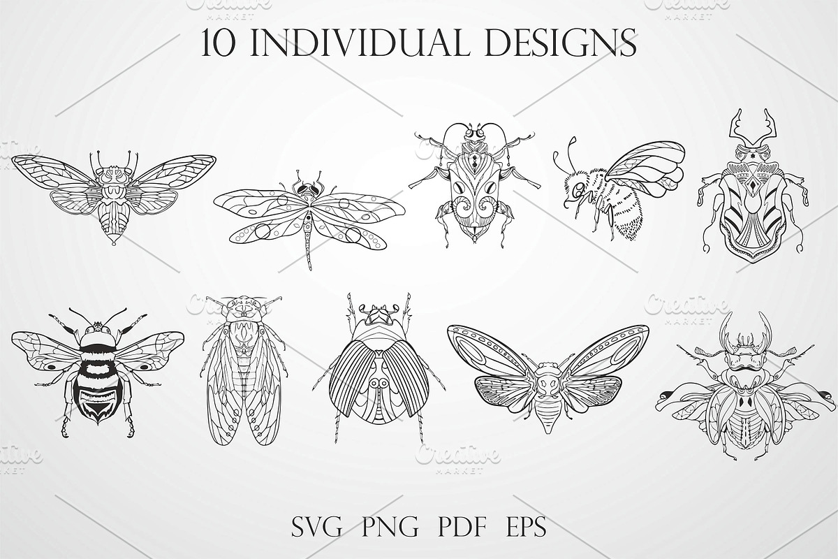 Insects Vector SVG Bundle, an Illustration by KostaDigitalArt (Photo 2 of 10)