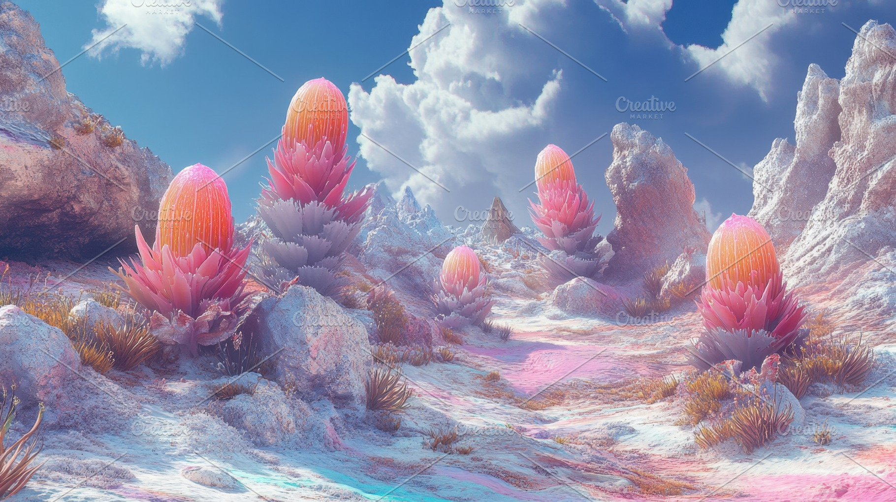 Vibrant alien landscape, a Photo by Beautiful things