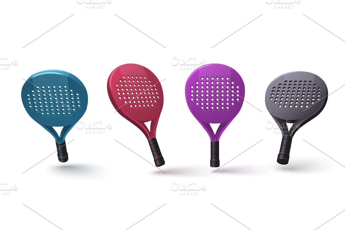 Padel rackets isolated, paddle, a Sport Illustration by art PVP - market