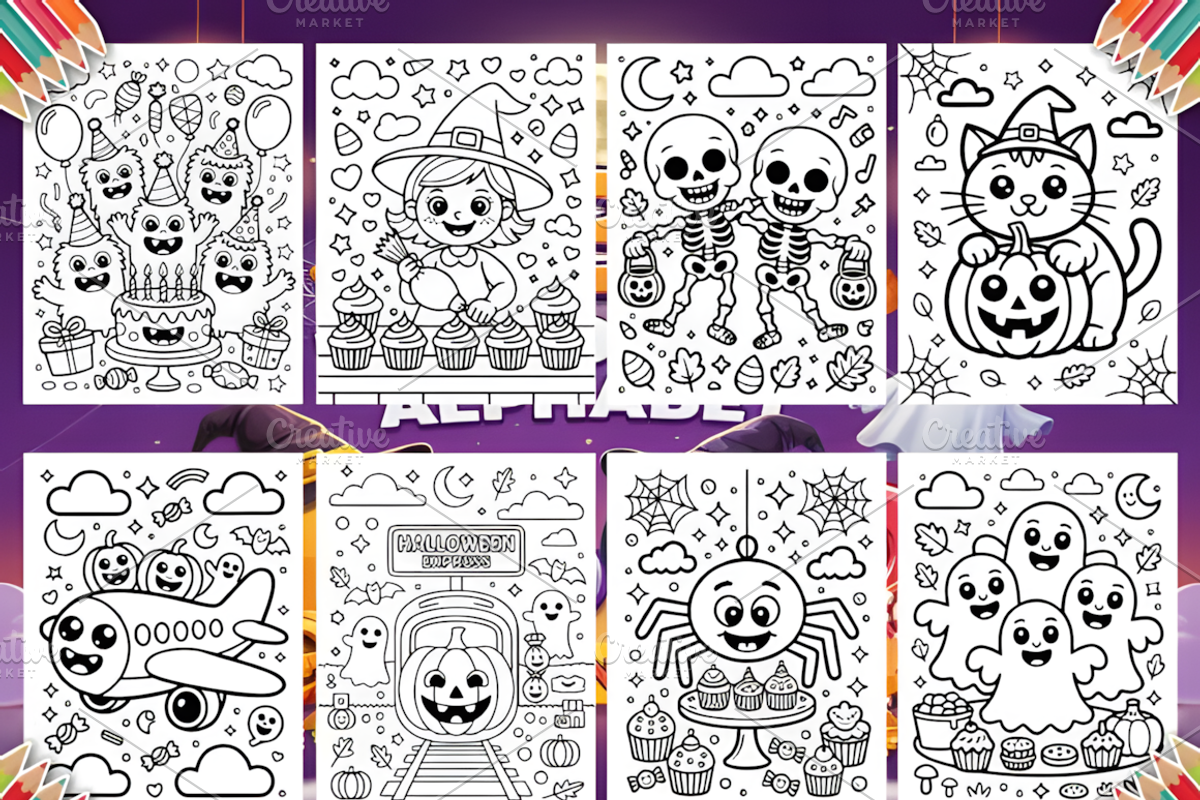 Bold Easy Happy Halloween Coloring, a Seasonal Illustration by Coco Bloom (Photo 3 of 4)