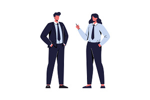 Two professional individuals engaged, an Illustration by designvectx