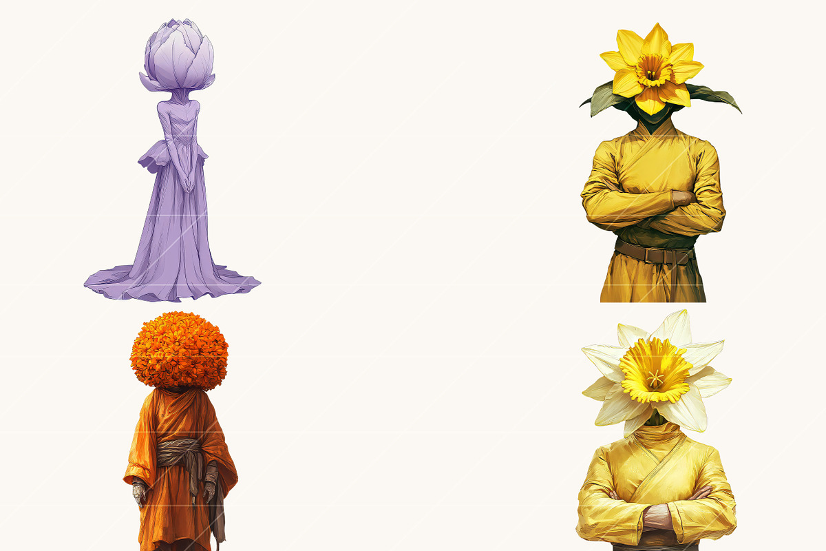 Surreal Art Floral Characters, a Person Illustration by BusyDaydesign (Photo 4 of 9)