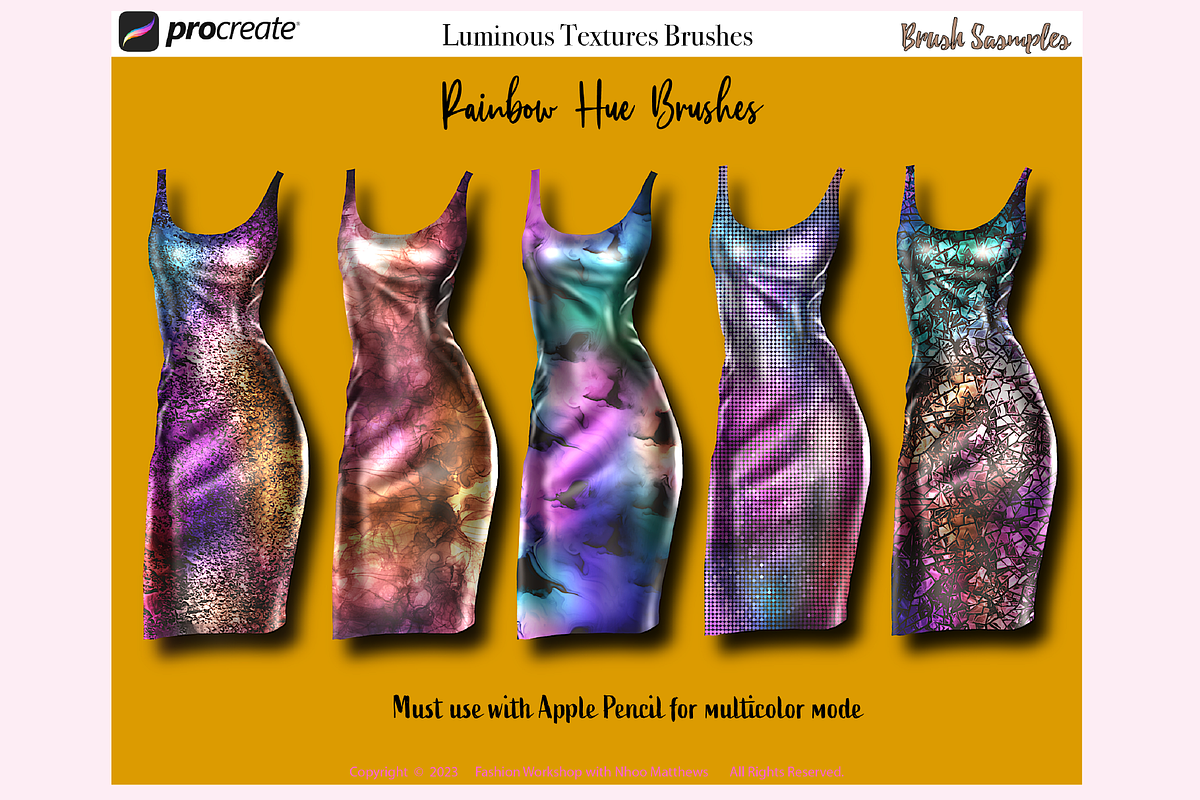 LUMINOUS TEXTURES Procreate Brushes, a Brush Add-On by Fashion Workshop Bkk (Photo 6 of 13)