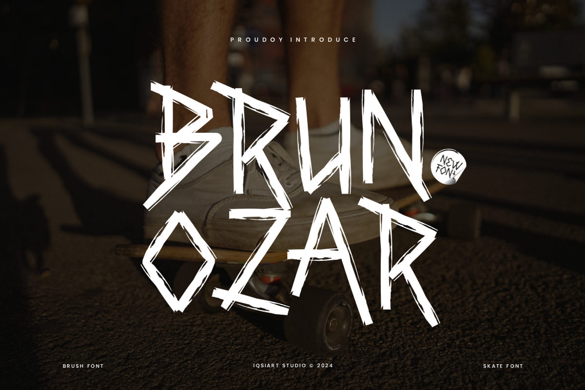 Brunozar - Brush Font, a Handwritten Font by Iqsiart Studio (Photo 1 of 6)