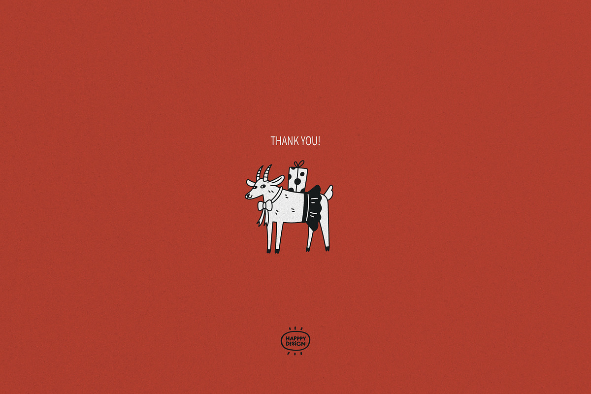 Christmas Goat Doodle Illustrations, a Seasonal Illustration by happpydesign (Photo 9 of 9)