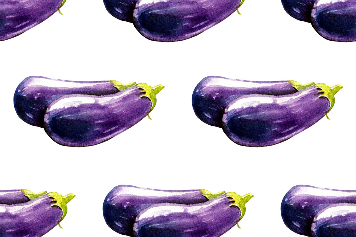 EGGPLANT WATERCOLOR SET, a Food Illustration by wedraw (Photo 4 of 4)