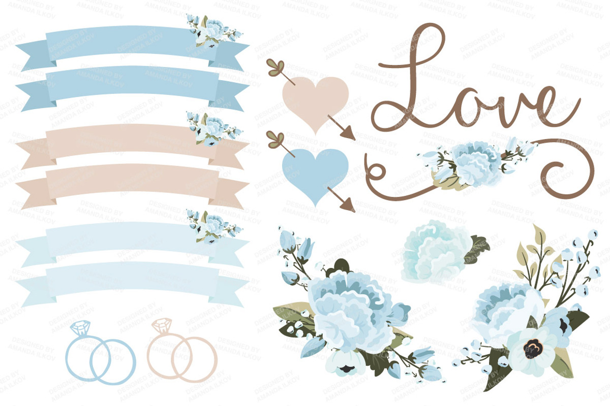 Wedding Floral Clipart & Vectors, an Illustration by Amanda Ilkov (Photo 4 of 4)