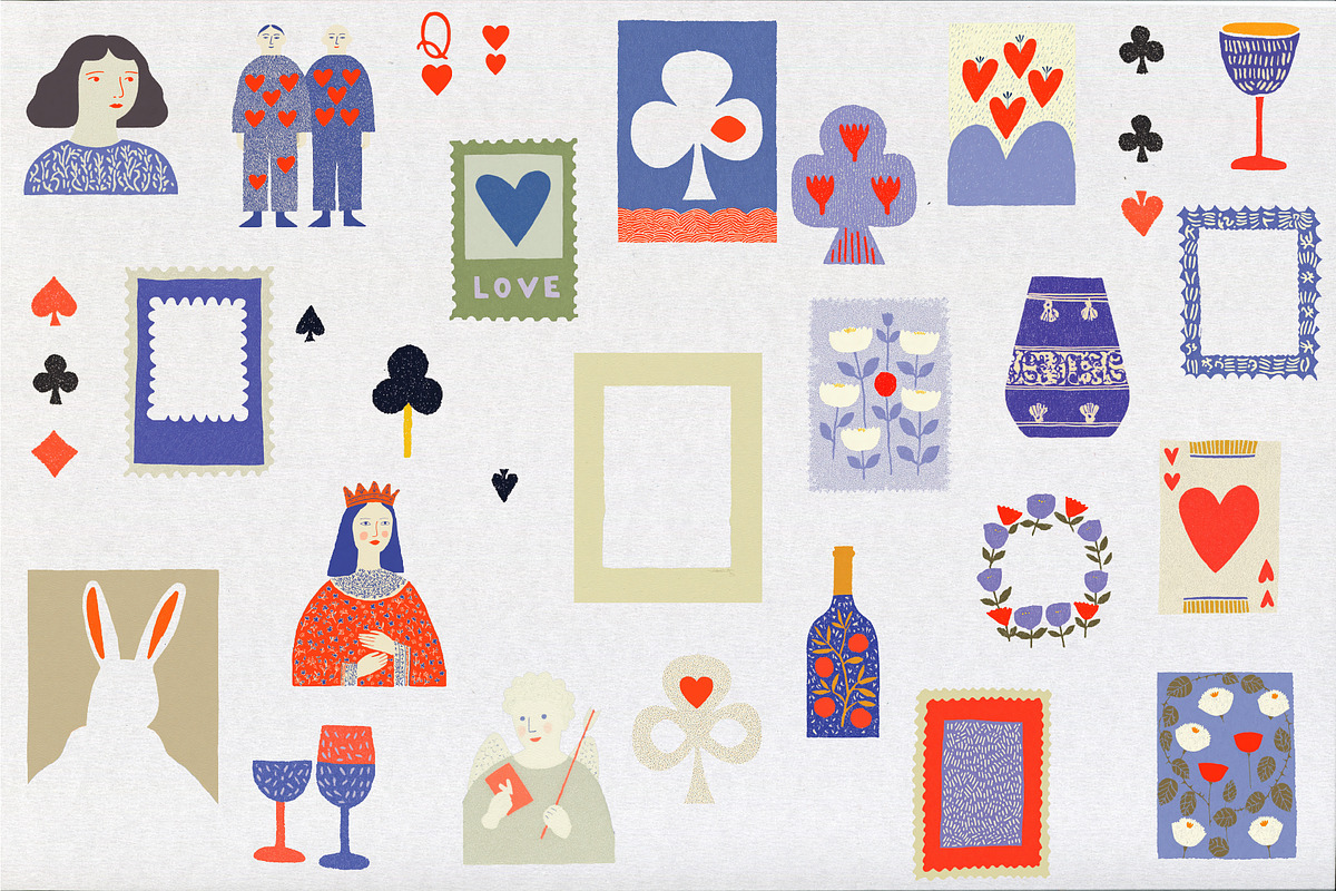 Vintage Valentine Collage Pack, an Object Illustration by Aleks.Flaks (Photo 17 of 18)