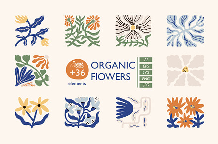 Organic Flowers, an Object Graphic by AnkaDrozd