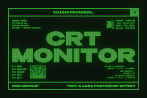 CRT Monitor Text & Logo Effect, a Layer Style Add-On by Design Squad