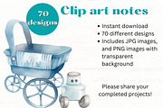 Baby Boy Blue Boho nursery clipart, a Person Illustration by Mermaids Cove (Thumbnail 10 of 10)