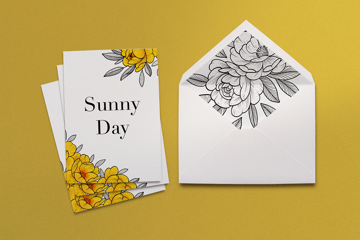 Flower Set “Yellow mood”, an Illustration by Maria Summer (Photo 4 of 9)