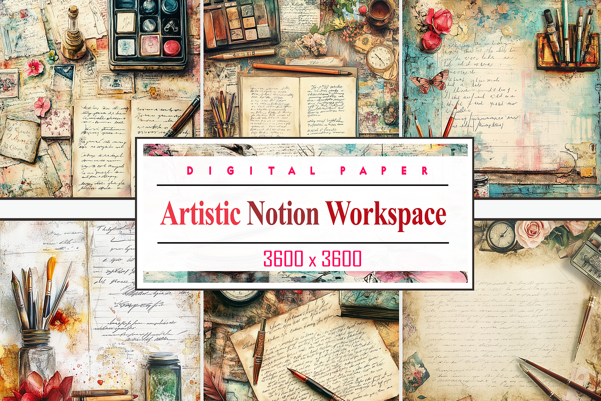 Artistic Notion Workspace Junk Paper, a Background Graphic by Printable Treasure (Photo 8 of 8)
