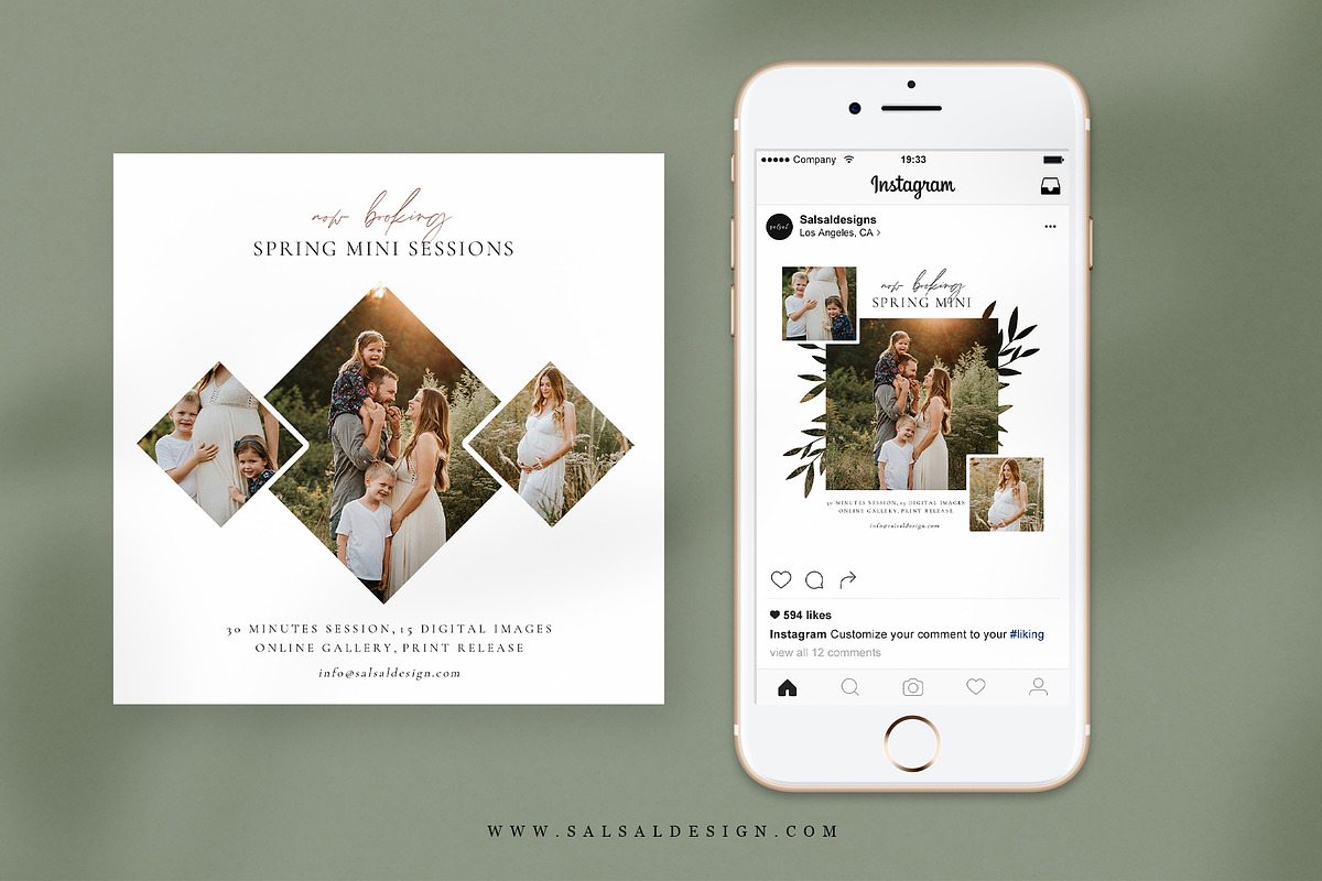 Spring Mini Session Template Mini073, a Card Template by Salsal Design