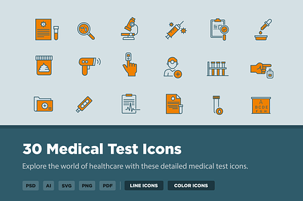 30 Medical Test Icons