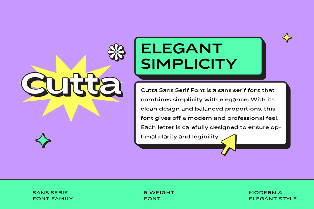 Cutta Sans Serif, a Sans Serif Font by Yukita Creative (Photo 3 of 9)