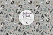 Halloween Mermaids Spooky Patterns, a Pattern Graphic by KaramfilaS (Thumbnail 2 of 19)