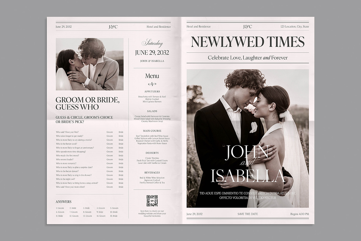 Wedding Newspaper Template, a Brochure Template by BrandPacks (Photo 2 of 4)