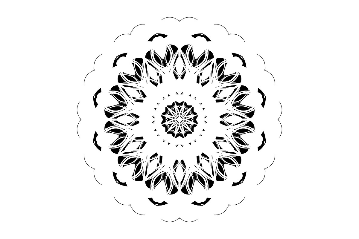Ornamental Black White Mandala Pack, a Decorative Illustration by NJ Himel (Photo 77 of 103)