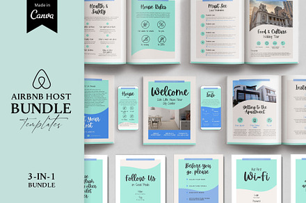 Airbnb host templates BUNDLE Canva